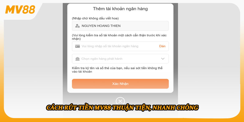 Cách rút tiền mv88 thuận tiện, nhanh chóng
